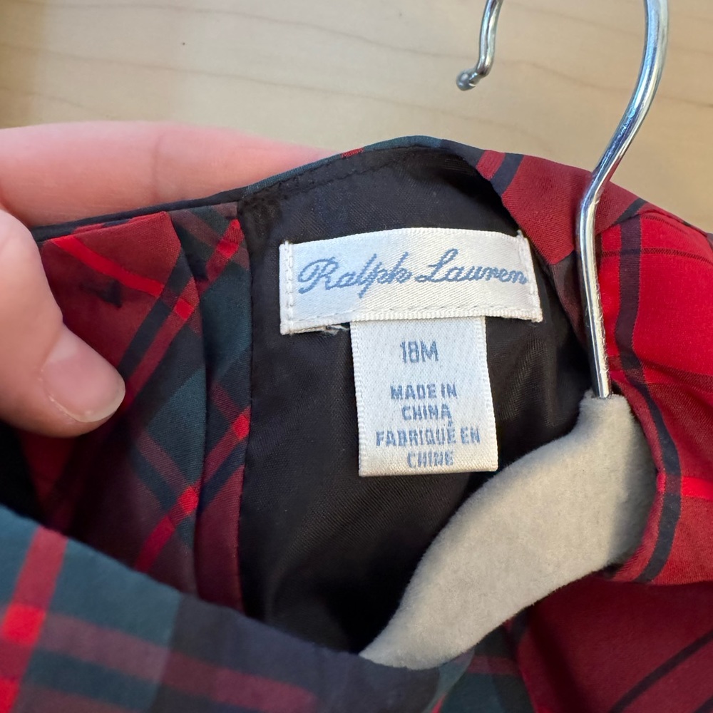 Size 18 month, worn only once, Ralph Lauren tartan dress. - Picture 3 of 7